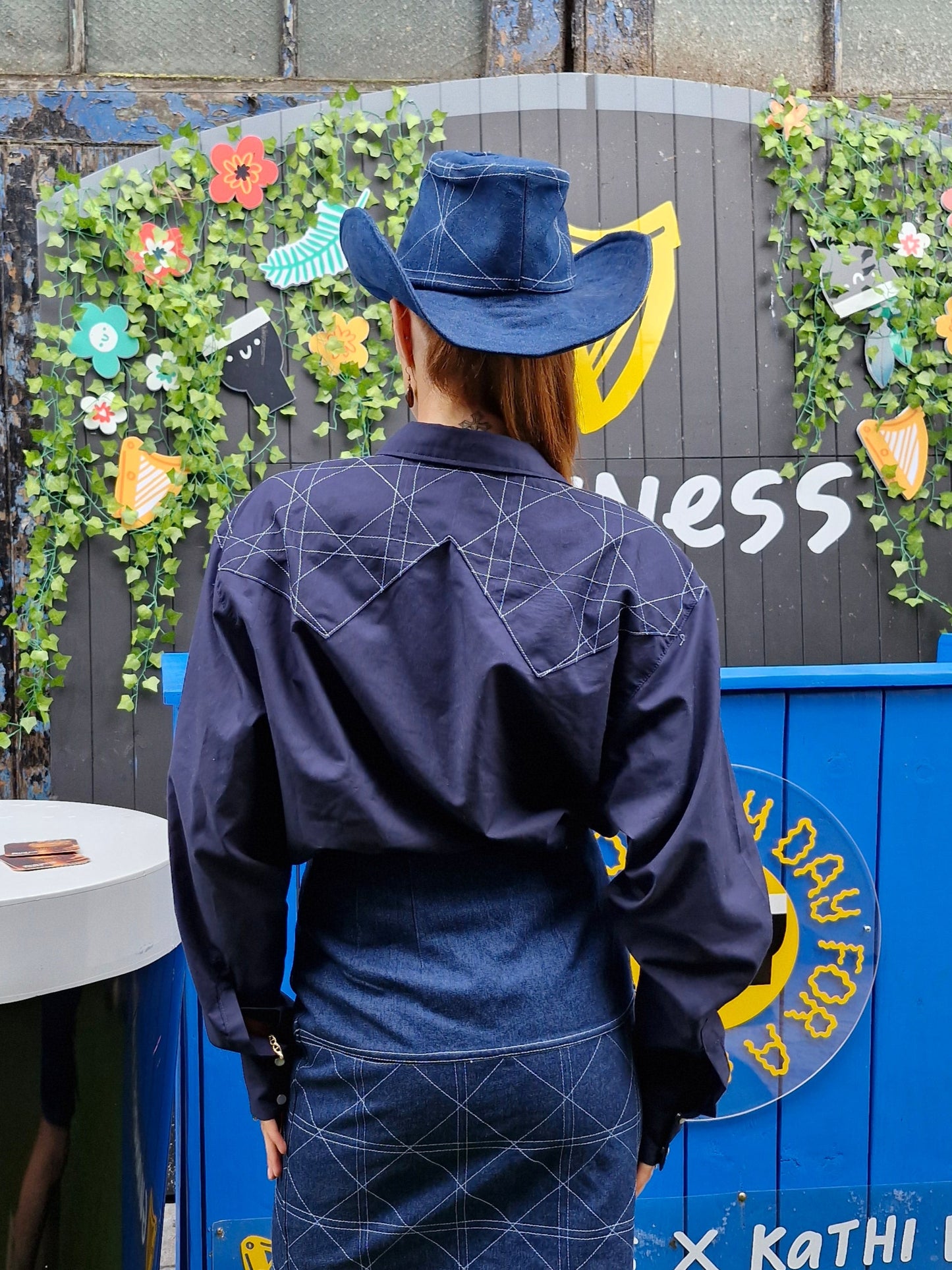 Navy KenBob Embroidered Western Shirt