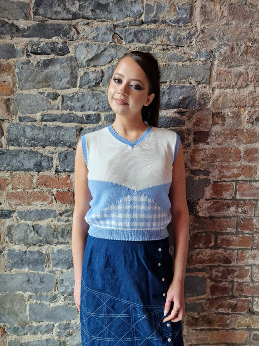 Gingham Knit Vest
